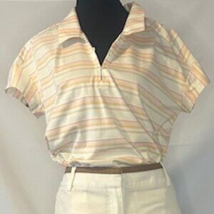 Adidas Climacool Women's Striped Golf Shirt Size L